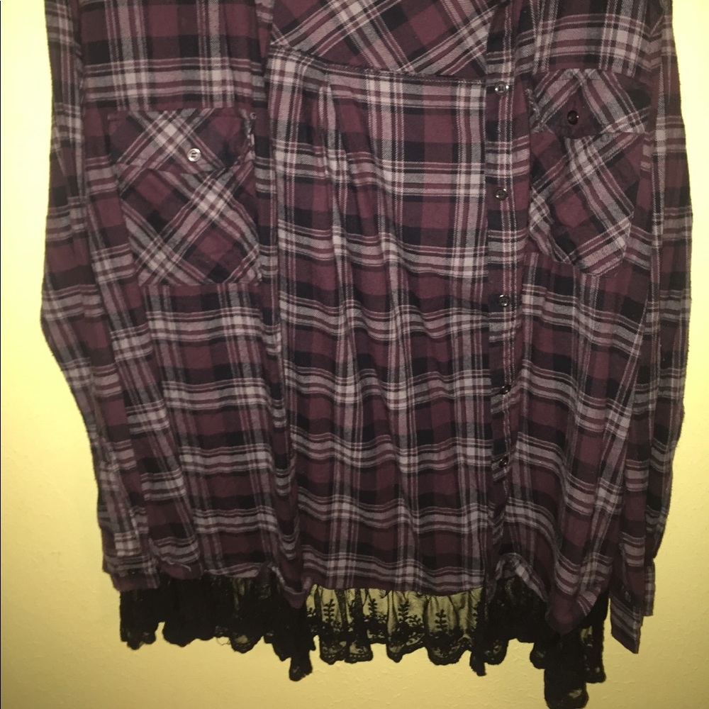 Purple Flannel with Lace from Forever 21